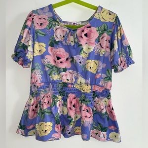 Girls floral peplum top